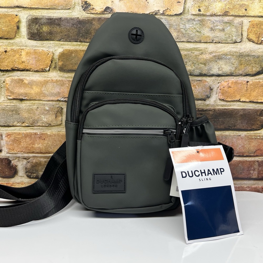 DUCHAMP London Sling Bag Backpack Crossbody Bag Gray Black Nylon Lightweight